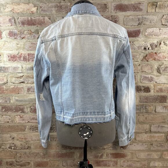 Mica Light Wash Distressed Jean Jacket Large - Picture 3 of 5